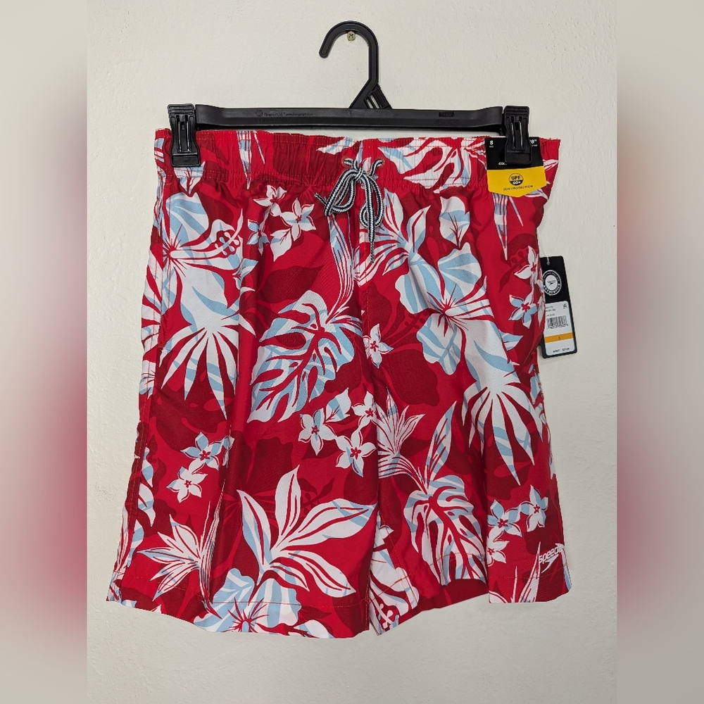 NWT Speedo Men's Hawaiian Print Swim Trunks Size S